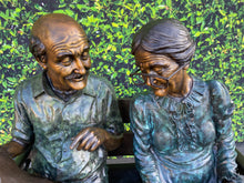 Load image into Gallery viewer, Grandparents on Bench Bronze Statue