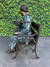Load image into Gallery viewer, Grandparents on Bench Bronze Statue