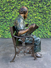 Load image into Gallery viewer, Grandparents on Bench Bronze Statue