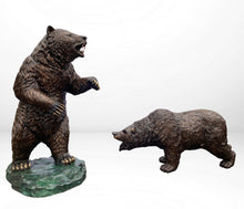 Load image into Gallery viewer, Bear Encounter: Two Life Size Bear Bronze Statues