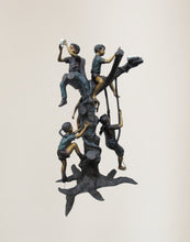 Load image into Gallery viewer, Five Children on Tree in Multicolor Patina