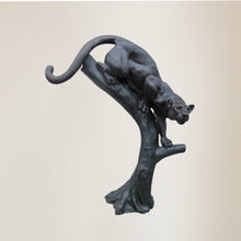 Load image into Gallery viewer, Cougar on Tree in Classic Brown Patina Monumental