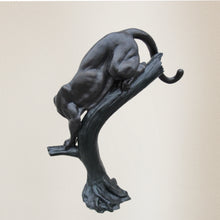 Load image into Gallery viewer, Cougar on Tree in Classic Brown Patina Monumental
