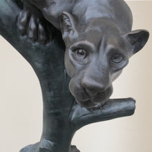 Load image into Gallery viewer, Cougar on Tree in Classic Brown Patina Monumental