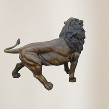 Load image into Gallery viewer, Monumental Savage Lion in Gold Patina