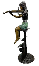 Load image into Gallery viewer, Girl Playing Violin Bronze Statue Jumbo