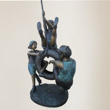 Load image into Gallery viewer, Three Kids Playing with Tire Swing