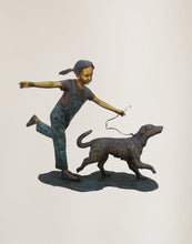 Load image into Gallery viewer, Jumbo Girl Running with Dog