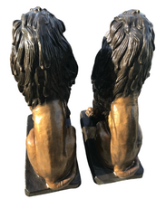 Load image into Gallery viewer, Seated Lions Bronze Sculptures
