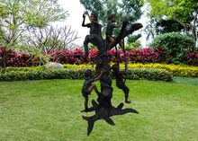 Load image into Gallery viewer, Five Children on Tree in Multicolor Patina