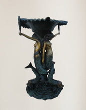 Load image into Gallery viewer, Two Mermaid Fountain with Fish Monumental