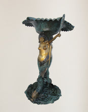 Load image into Gallery viewer, Two Mermaid Fountain with Fish Monumental