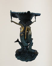 Load image into Gallery viewer, Two Mermaid Fountain with Fish Monumental