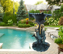 Load image into Gallery viewer, Two Mermaid Fountain with Fish Monumental