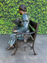 Load image into Gallery viewer, Grandparents on Bench Bronze Statue
