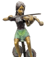 Load image into Gallery viewer, Girl Playing Violin Bronze Statue Jumbo
