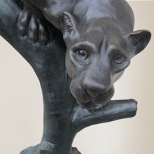 Load image into Gallery viewer, Cougar on Tree in Classic Brown Patina Monumental
